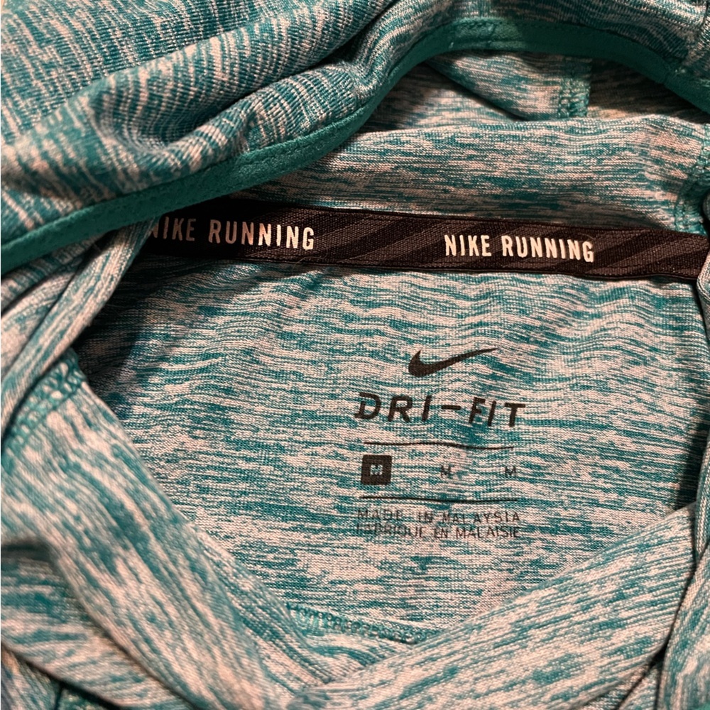 Nike Running Dri-Fit Women’s M Blue Granite "Head Cap" Pullover Hoodie Swoosh - Picture 8 of 10